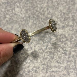 Kendra Scott Elton gold cuff, platinum drusy